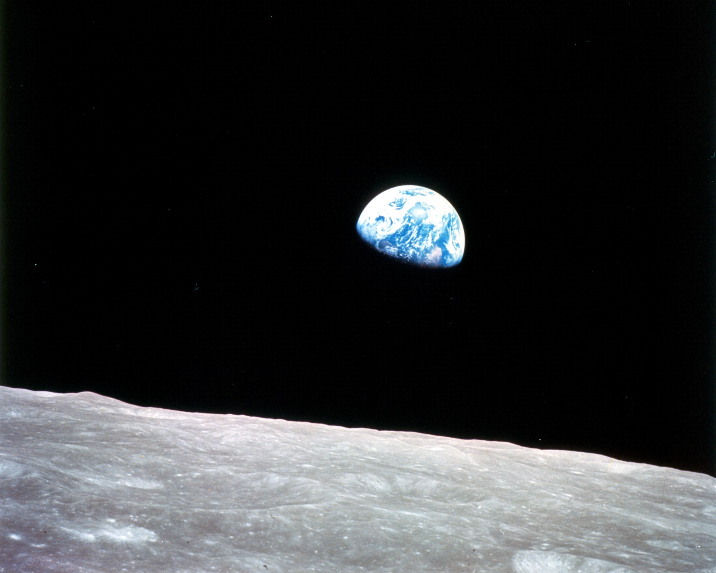 Earth as seen from the surface of the moon