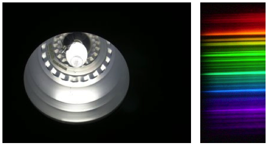 light source and view through the spectrometer