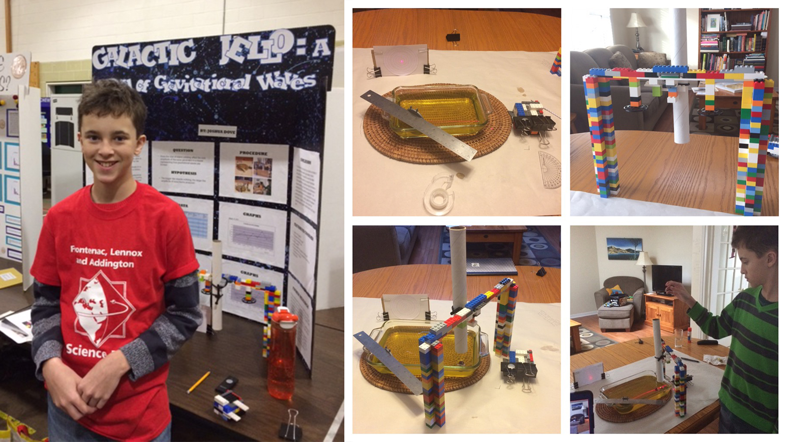 Eighth-grader Josh Dove with his science fair project