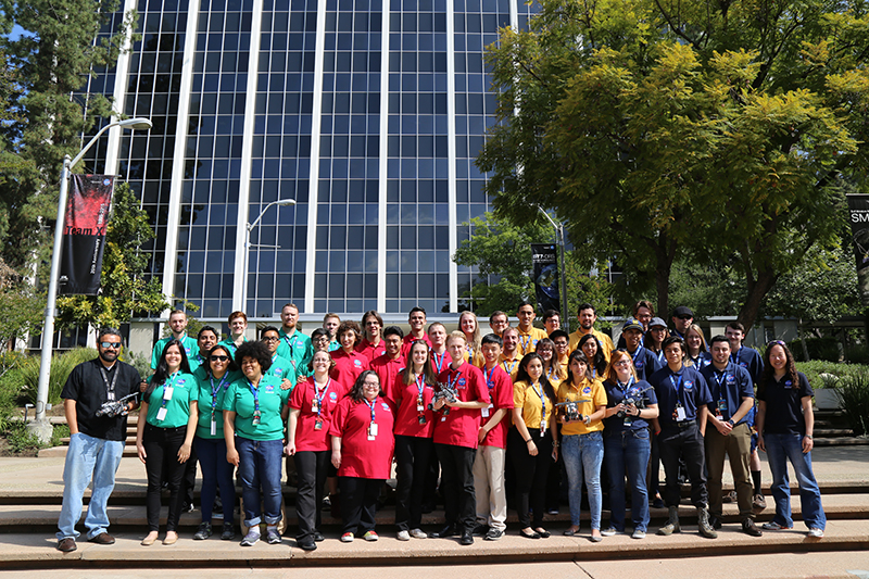 The Spring 2016 NCAS group poses for a photo on the mall at JPL