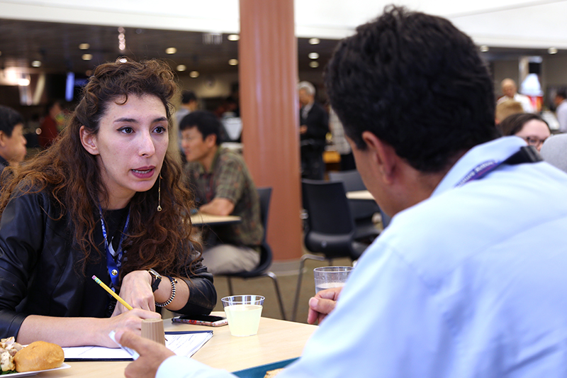 NCAS students networking during lunch at JPL.