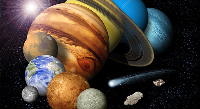 Solar System Extreme Facts Lithograph