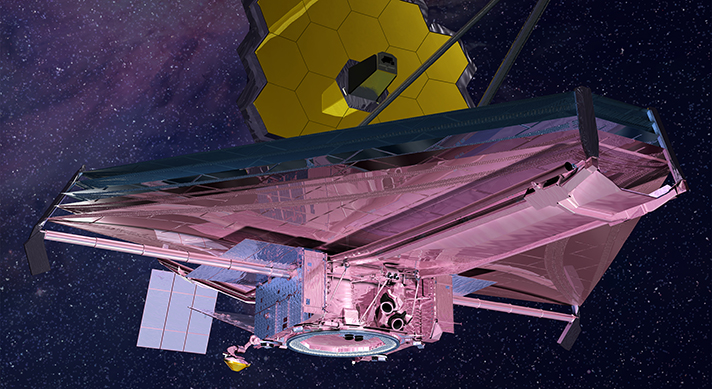 This rendering of the JWST is current to 2015. This rendering of the JWST is current to 2015.