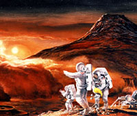 Artist's concept of human exploration of Mars