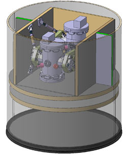 Cartoon showing position of LTP Inertial Sensor inside spacecraft.
