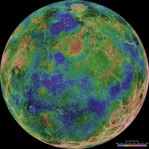 Space Images Hemispheric View of Venus Centered at the