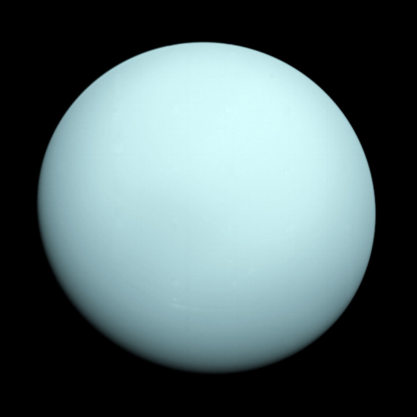 This is an image of the planet Uranus taken by the spacecraft Voyager 2 in 1986. The Voyager project is managed for NASA by the Jet Propulsion Laboratory.