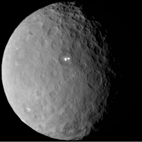 Ceres rotates in this frame from a movie comprised of images taken by NASA's Dawn mission during its approach to the dwarf planet. The images were taken on Feb. 19, 2015, from a distance of nearly 29,000 miles (46,000 kilometers).