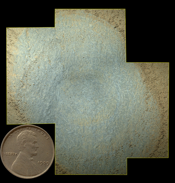 MAHLI image of the Mojave target near Pink Cliffs that will be drilled next week.