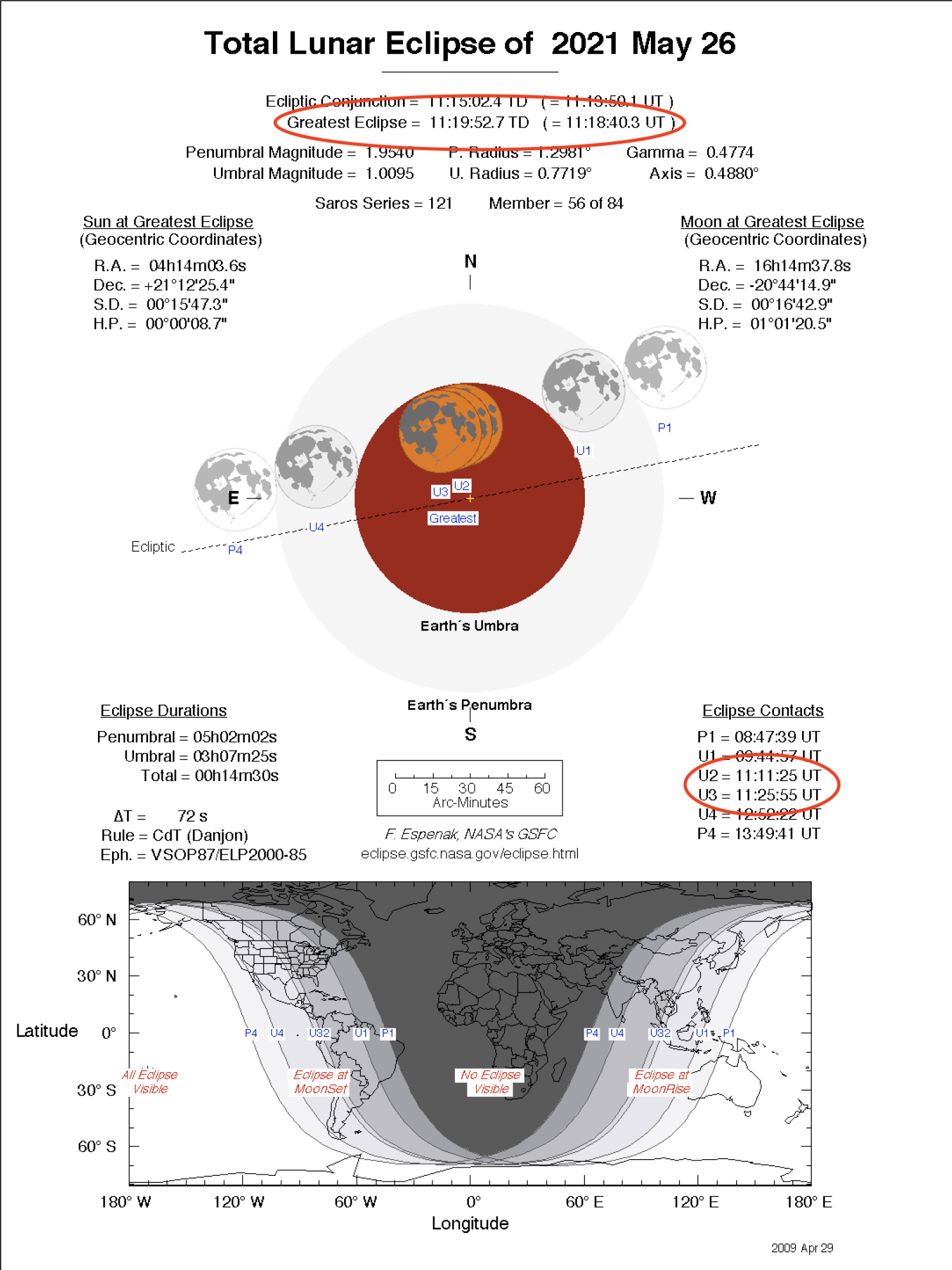 Total Lunar Eclipse Map