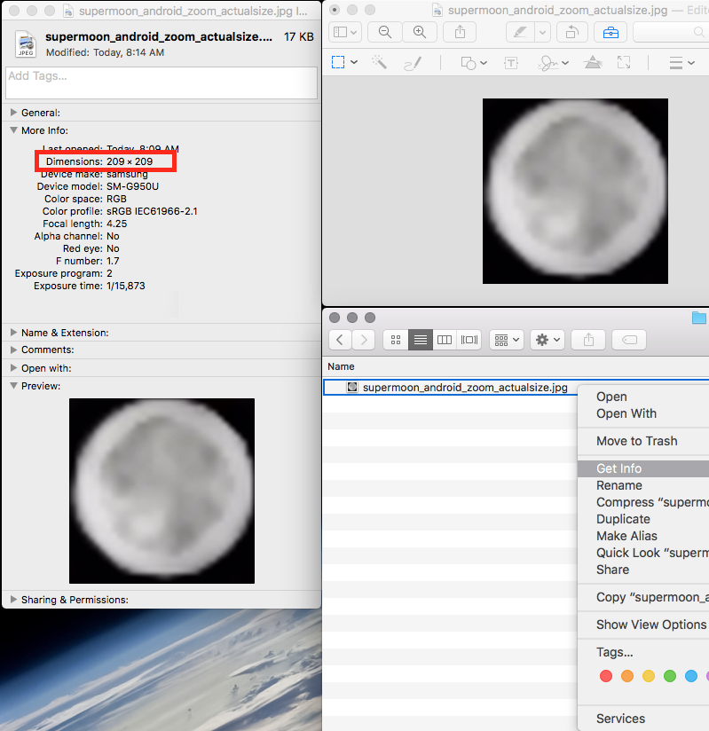 Screenshots showing how to crop an image on an Mac desktop device