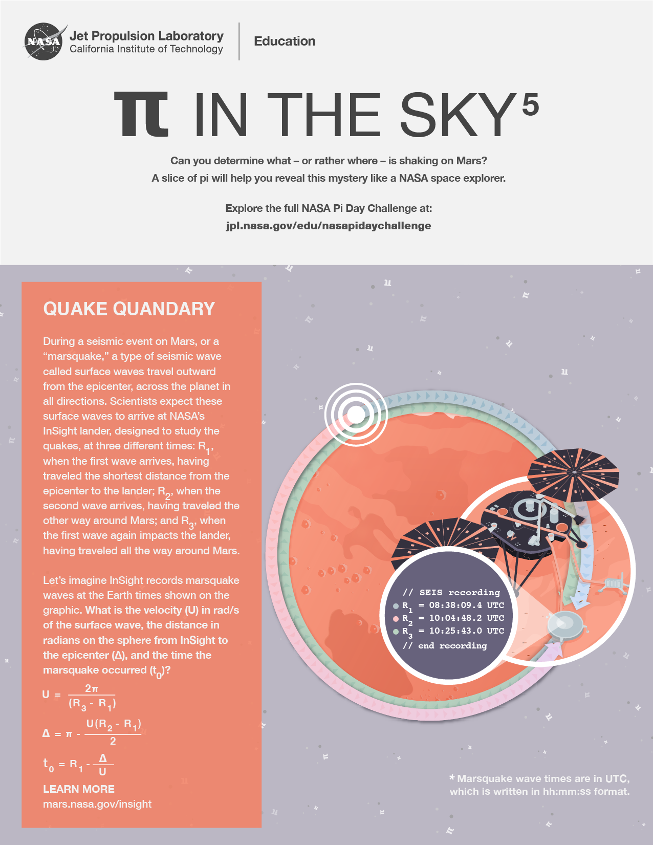 Pi in the Sky 5: Quake Quandary Handout