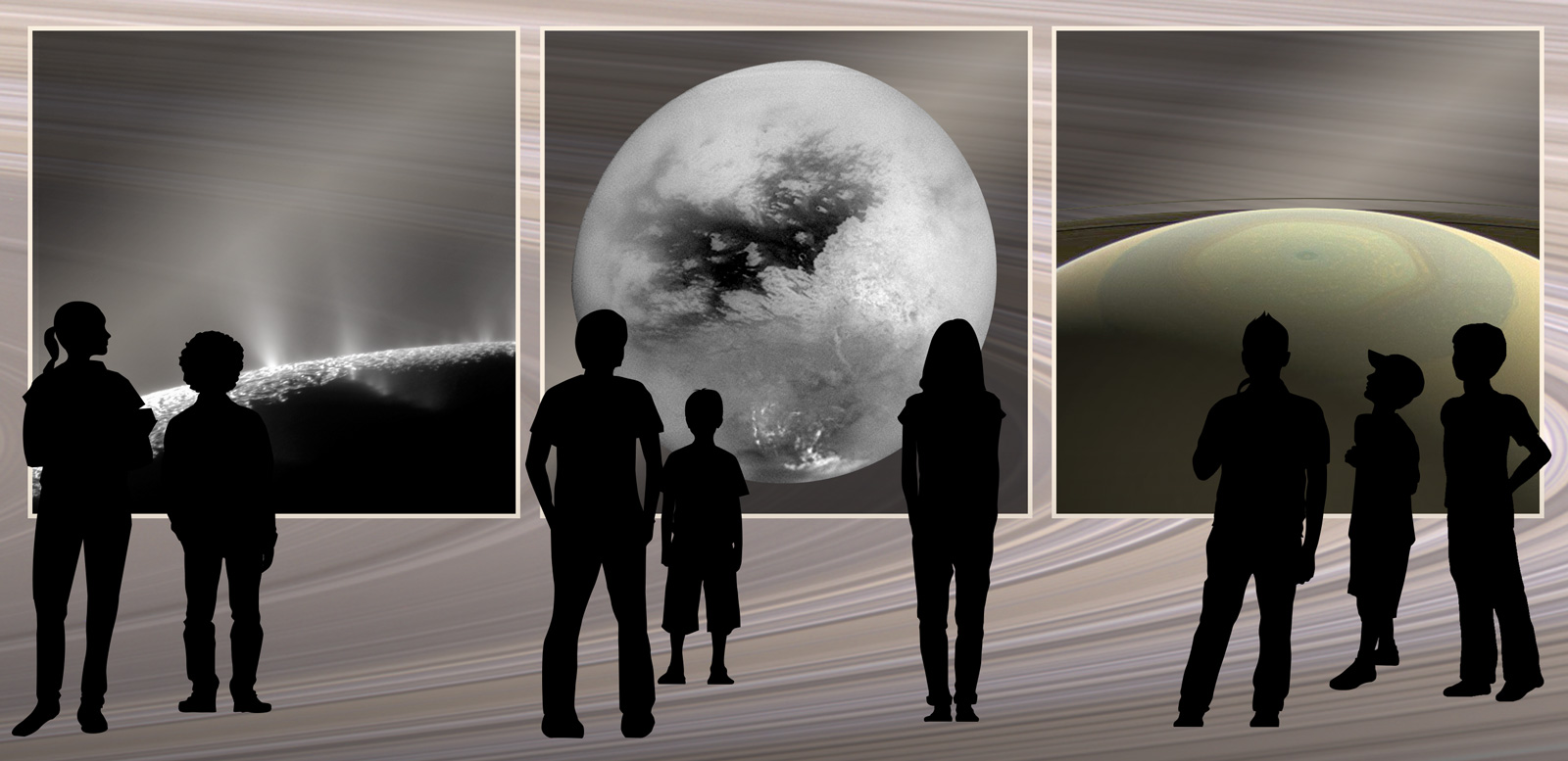 Montage of images from NASA's Cassini spacecraft