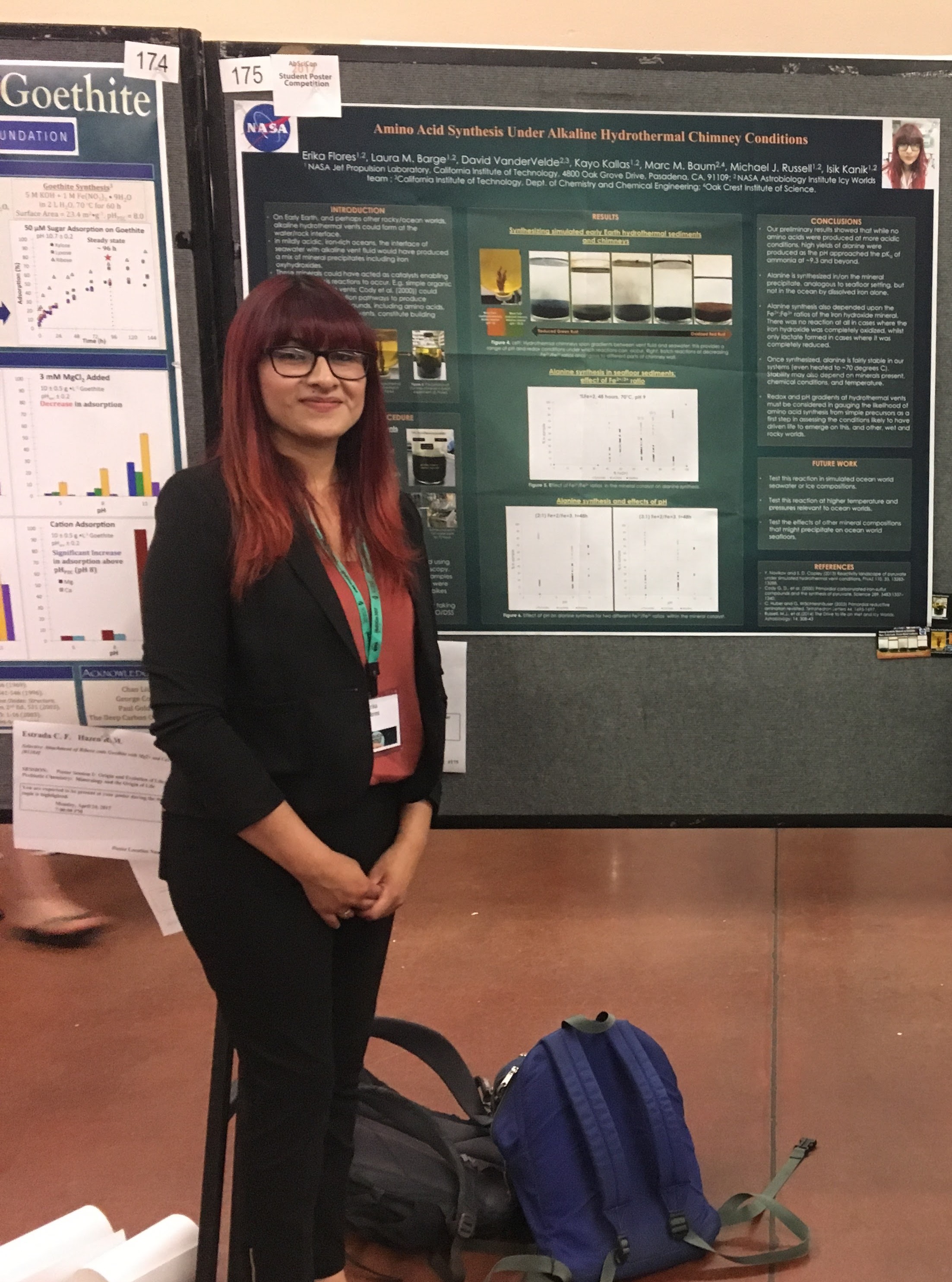Erika Flores poses with her science poster