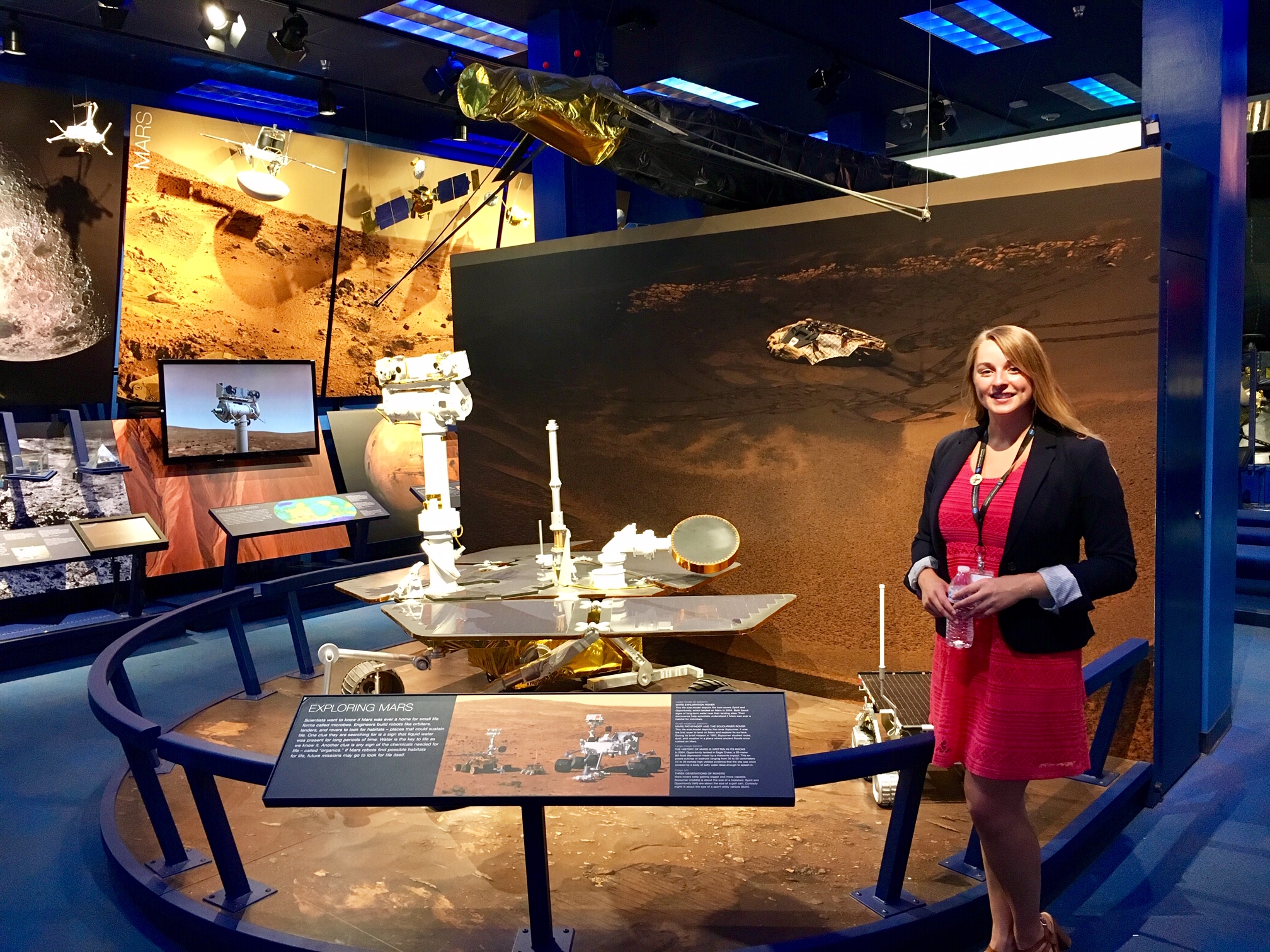 Rachel Hausmann in the museum at JPL