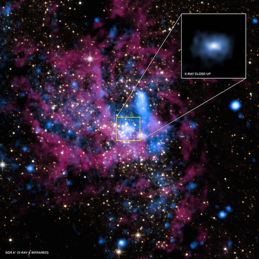 A bright-white collection of stars is surrounded by a berry colored swirl of stellar dust and stars.
