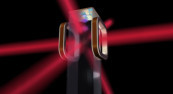 Artist s concept of a magneto-optical trap and atom chip Artist s concept of a magneto-optical trap and atom chip