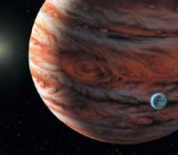 Artist's concept of planet orbiting a star