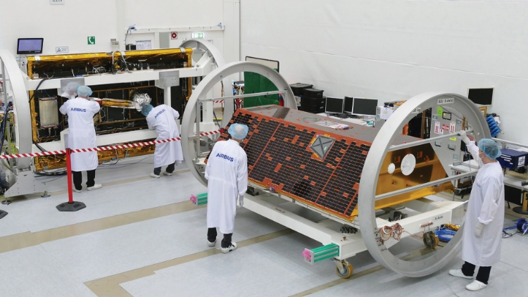 Two satellites in clean room