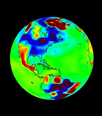 Gravity map of Earth. 