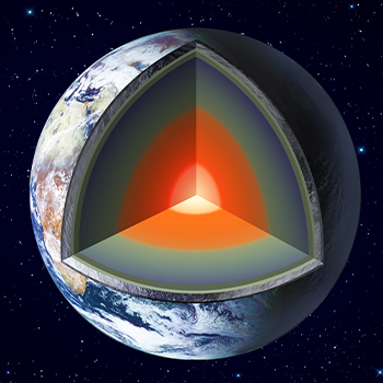 Artist's concept of Earth's rocky core.