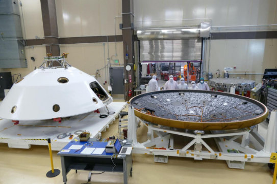 MEDLI2 sensors are installed on the Mars 2020 heat shield and back shell prior that will protect NASAs Perseverance rover on its journey to the surface of Mars.