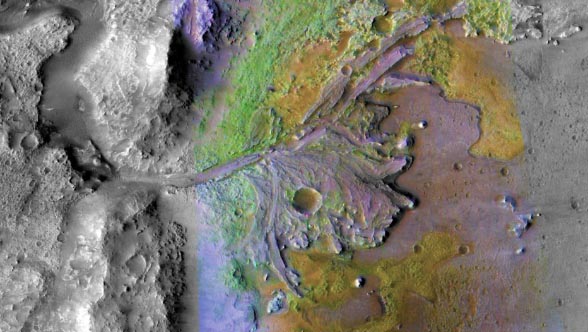 Satellite image of Jezero Crater