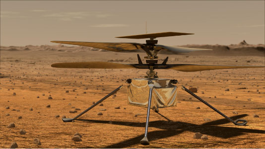 artists concept of mars helicopter