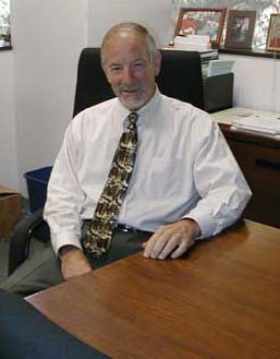 Chris Stevens in his office at JPL.