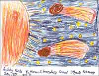 Child's drawing of comets