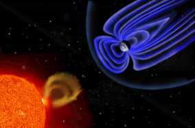 Magnetosphere of Earth affected by solar events