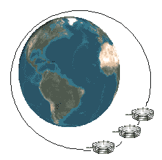 ST5 satellites in their 'string of pearls' orbit