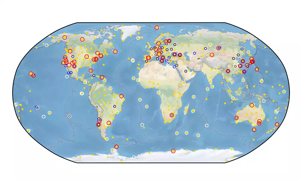 Preliminary map of the JTRF2020 stations