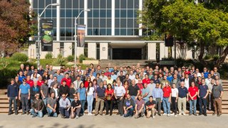 The Mars Helicopter team gathers for a group photo at NASA's Jet Propulsion Laboratory in Southern California on Dec. 3, 2018.
