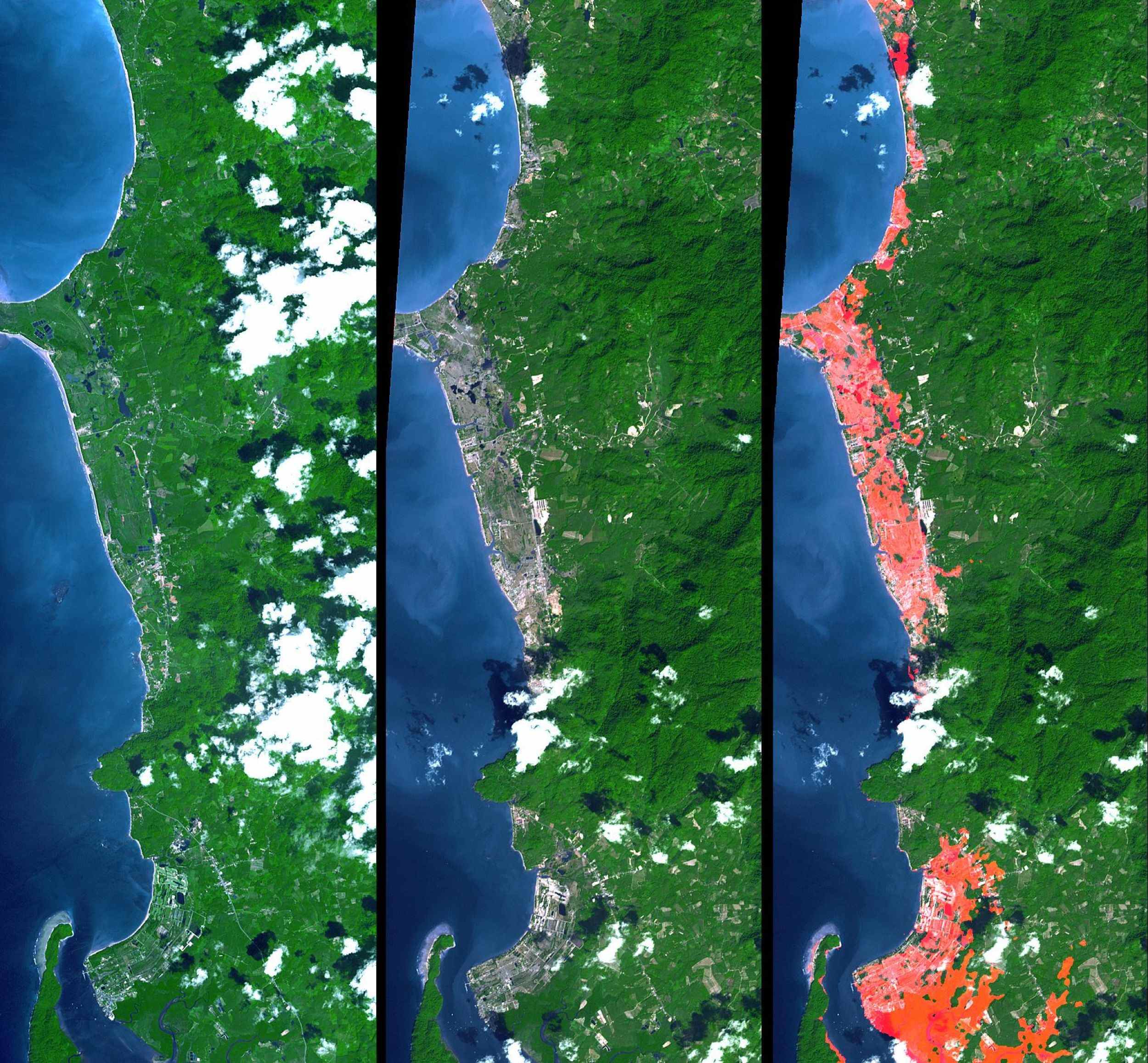 Space Images Tsunami Inundation North Of Phuket Thailand